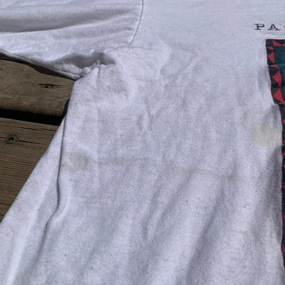 💚 Vintage 90s Fruit of the Loom White Tropical Short Sleeve Size XL Distressed - Picture 7 of 10